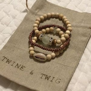 Twine and twig bracelets